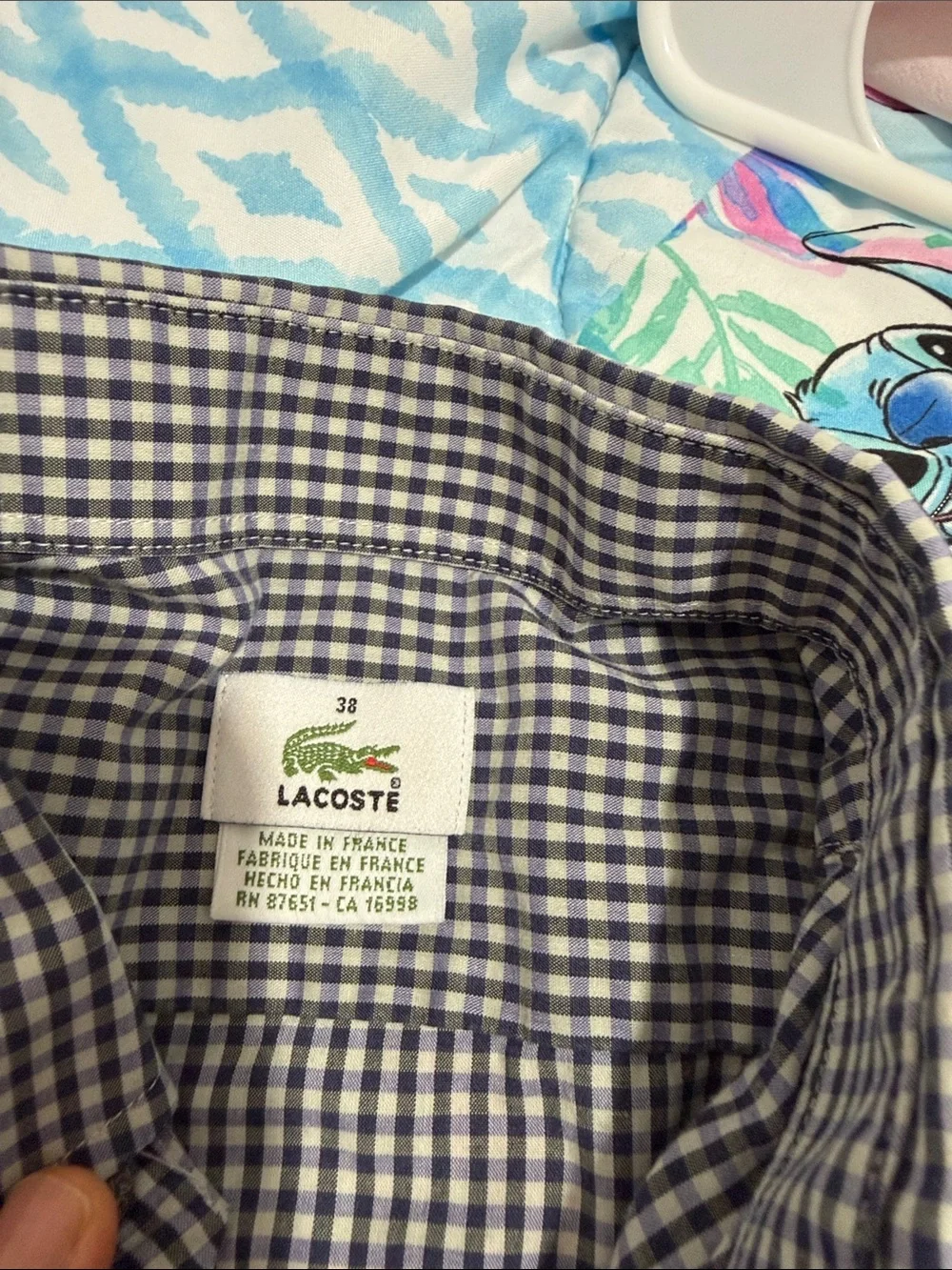 Lacoste Classic Black & White Check Button-Down Men’s Shirt size 38 - Picture 5 of 5